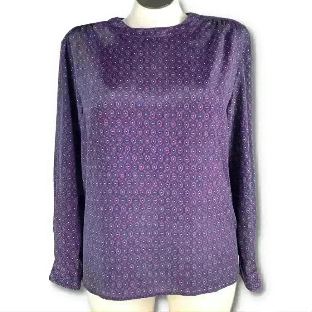 SK & Company Womens top size 14 purple geometric vintage 80s 90s